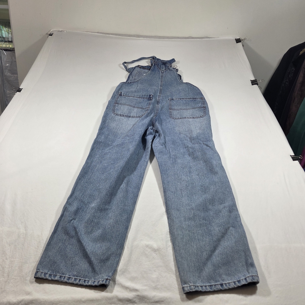 Wild Fable Overalls Jeans  Light Blue Denim Distressed Relaxed Woman's Medium - Picture 6 of 6